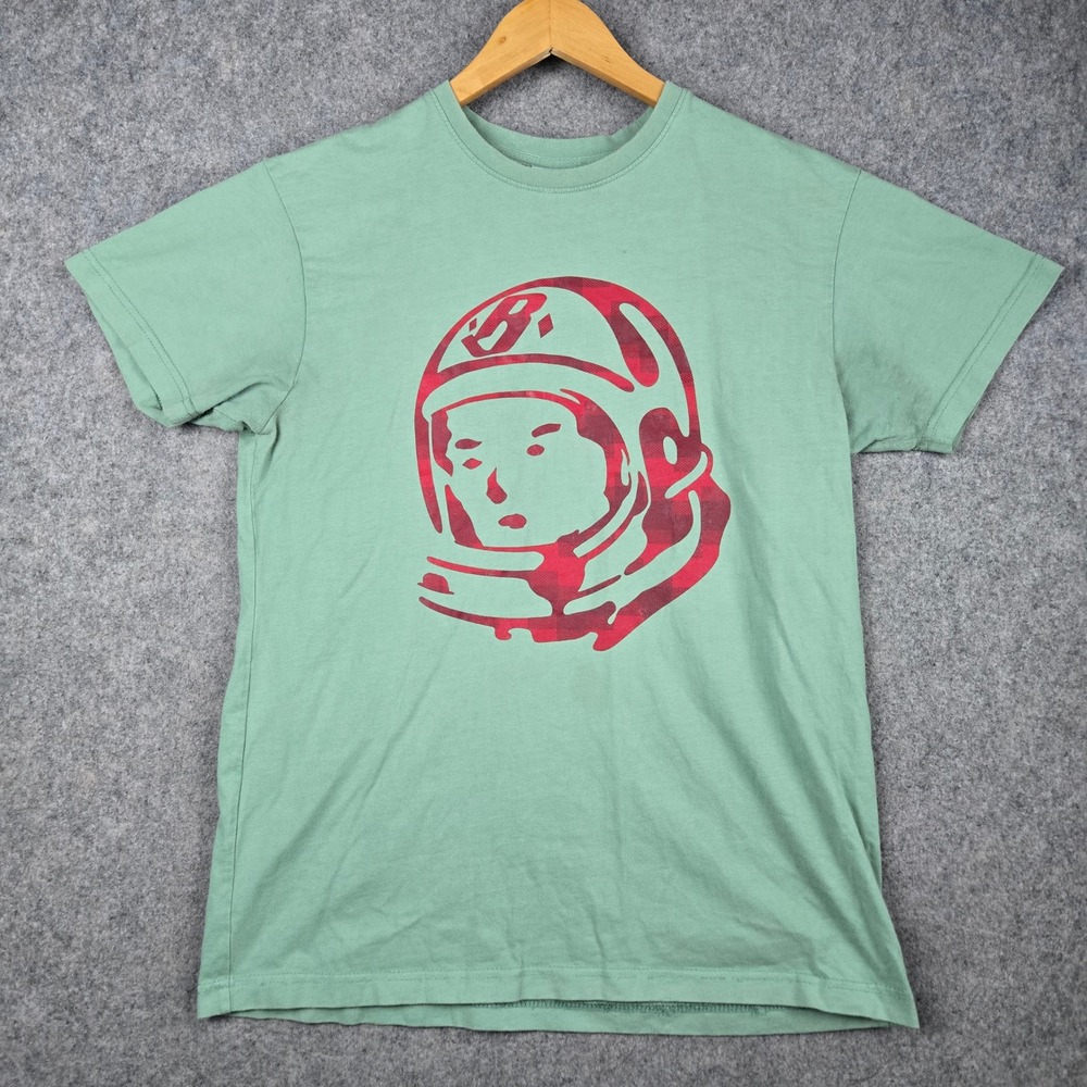 Billionaire Boys Club T Shirt Mens M Green Astronaut Plaid Graphic Streetwear